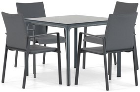 Tuinset 4 personen 90 cm Aluminium/textileen Grijs Lifestyle Garden Furniture Rome/Cesar