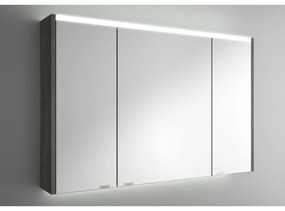 Muebles Ally spiegelkast met verlichting bovenkant 103x66cm zwart eiken