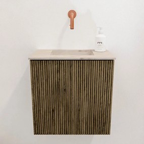 Mondiaz Joya DLux 40cm toiletmeubel dusk met wastafel faye midden zonder kraangat frappe