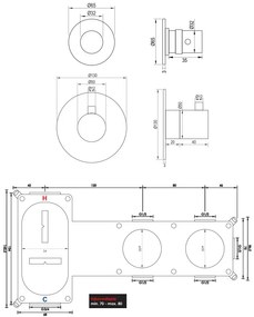 Brauer Gunmetal Edition inbouw badkraan met badvulcombinatie en 3 standen handdouche gunmetal geborsteld PVD