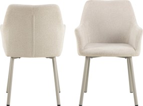 VERA Beige (stof Apia 453)/beige frame - MODERNE KUIPVORMIGE GESTOFFEERDE STOEL VOOR WOONKAMER / LOFT