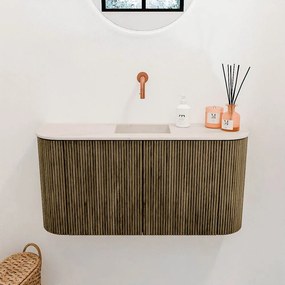 Mondiaz Joya DLux 85cm toiletmeubel ronding links/rechts dusk met wastafel faye midden zonder kraangat meli
