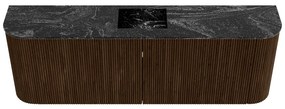 Mondiaz Joya DLux 125cm toiletmeubel ronding links/rechts walnut met wastafel faye midden 1 kraangat lava
