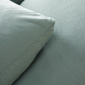 Dubbelzijdige kussensloop in gewassen linnen en gewassen katoen, Annaba