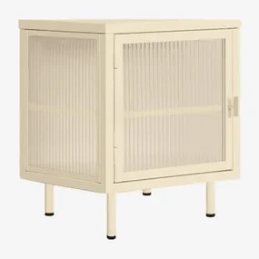 Pack Van 2 Nachtkastjes Van Staal En Glas Paoline Beige – Crème - Sklum