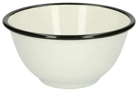 Schaal, emaille, zwart/wit,Ø 15 cm