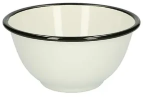 Schaal, emaille, zwart/wit,Ø 15 cm