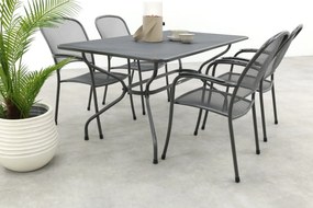Royal Garden Carlo stapelbare tuinset strekmetaal 160x90 cm.