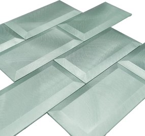 Zelfklevende Mozaïektegels Metaal | Subway 3D Pastelgroen | 30,5×30,5 cm | Keuken, Bad &amp; WC