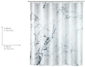 Wenko douchegordijn 180x200cm marmer inclusief ringen