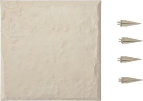 VEVOR Stepping Stones Garden, 4 stuks, 395x395 mm, decoratieve bestratingsplaat met palen, kunststof padtegels, stenen plaat van PC-hars, steenlook voor gazon, terraslandschap, beige