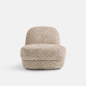 Compacte loungestoel, bouclé-stof met luipaardprint, OLTO