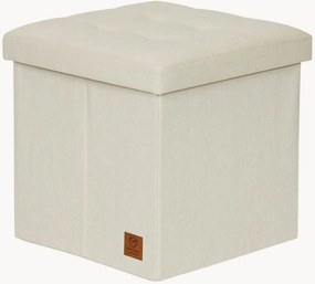Linnen poef Premium Naturel met opbergruimte, opvouwbaar