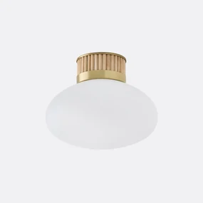 Plafondlamp in messing, bamboe en opaline glas, Dolce