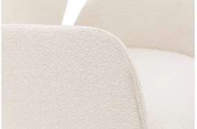 Goossens Eetkamerstoel Hera wit stof met armleuning, modern design