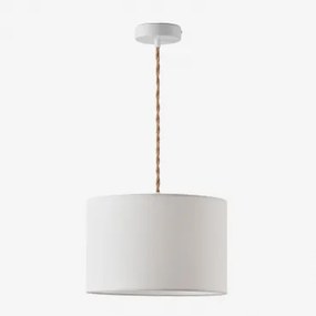 Arlina Stoffen Hanglamp Plafondlamp Natuurlijk - Wit & Wit Ø30 Cm - ↑20 Cm Arlina - Sklum