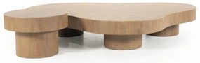 Eleonora Bobbie Grote Salontafel Organisch Lichtbruin - 150 X 110cm.