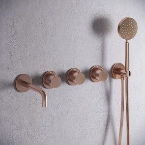 Saniclear Plus Curved thermostaatkraan afbouwdeel geborsteld koper