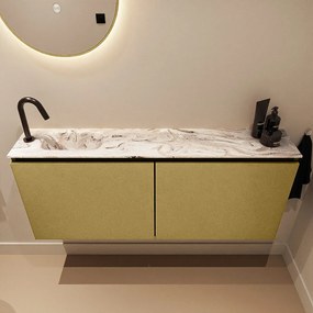 Mondiaz Ture DLux toiletmeubel 120cm oro met wastafel glace links met kraangat