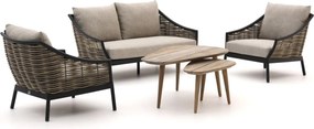 Stoel-bank loungeset Apple Bee | 4 personen | Loungeset Zwart | Aluminium | Kees Smit Tuinmeubelen