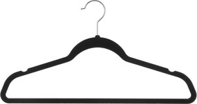 Basic set klerenhangers met anti-slip vilt - Zwart - 8 stuks