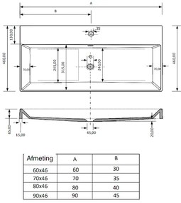 Fontana Kolo wastafelmeubel mat wit 60cm zwarte wastafel 0 kraangaten