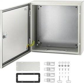 VEVOR schakelkast NEMA industriële behuizing 50x50x15cm NEMA 4X stalen verdeelkast IP66 waterdicht en stofdicht elektrische aansluitdoos voor buiten/binnen met montageplaat