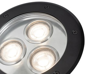 Buitenlamp Moderne grondspot zwart 3-lichts IP65 - Tribus Modern GU10 IP65 Buitenverlichting