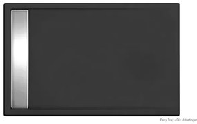 Xenz Easy Tray douchevloer - 110x90x5cm - acryl - zonder gootcover - ebony 6954-29