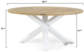 Tuinset Ronde Tuintafel 6 personen 160 cm Kunststof Wit  Hartman Sophie