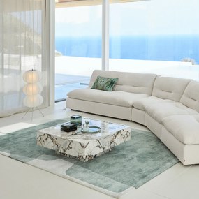 Vloerkleed in lyocell en wol, handgemaakt, Caldera