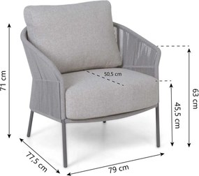 4 Seasons Outdoor Seasons Florence Living Chair CARAMEL Aluminium/rope