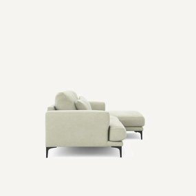 Rechtse hoekbank in stonewashed fluweel, Marsile