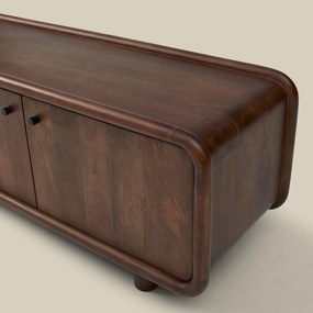 Tv-meubel Hout Met Ronde Hoeken 200 Cm - 200x43x50cm.