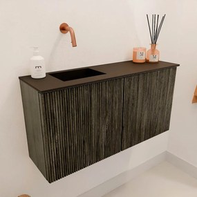 Mondiaz Joya 80cm toiletmeubel shadow met wastafel faye links zonder kraangat urban