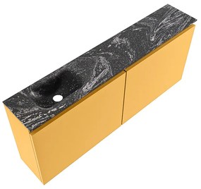 Mondiaz Ture DLux toiletmeubel 120cm ocher met wastafel lava links met kraangat