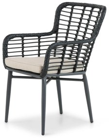 Tuinset 6 personen 240 cm Aluminium/Wicker Zwart De Laan Projects