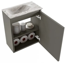 Mondiaz Ture DLux toiletmeubel 40cm smoke met wastafel glace links zonder kraangat