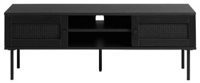 Zwarte Rotan Tv-meubel - 120x40x43cm.