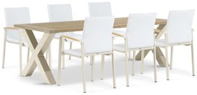 Tuinset 6 personen 240 cm Aluminium/textileen Taupe Lifestyle Garden Furniture Brandon/Cardiff
