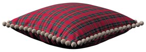 Dekoria Kussenhoes Wera met pompons, rood-groen 45 x 45 cm