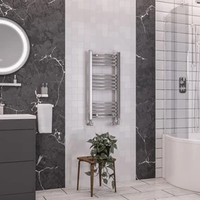 Eastbrook Wendover gebogen handdoekradiator 40x80cm 209W chroom