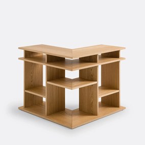 Hoekboekenkast, voor tegen de achterkant van een bank, ABAC