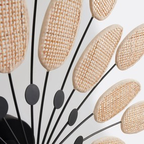 Wandlamp in metaal en rotanØ71,5 cm, Léonie