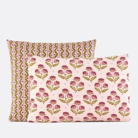 Kussensloop in gewassen katoen, bloemenprint, ANTES