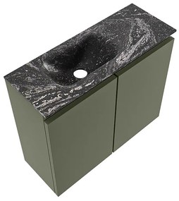 Mondiaz Ture DLux toiletmeubel 60cm army met wastafel lava links zonder kraangat