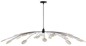 Hanglamp in metaal en rotanØ138 cm, Léonie