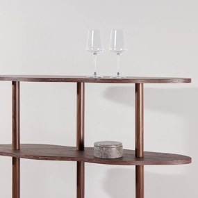 Hoge Golvende Openkast Bruin - 105x30x140cm.