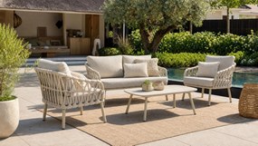 Stoel en Bank Loungeset  Rope Zand/Beige  Coco Serra