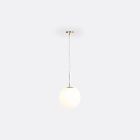 Hanglamp in messing en opaline glasØ30 cm, Moricio